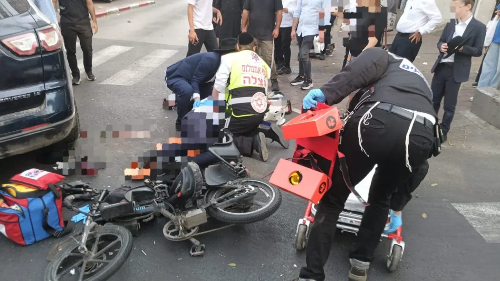 פגיעת ראש בצומת: רוכב אופניים נפצע בינוני ברבי עקיבא